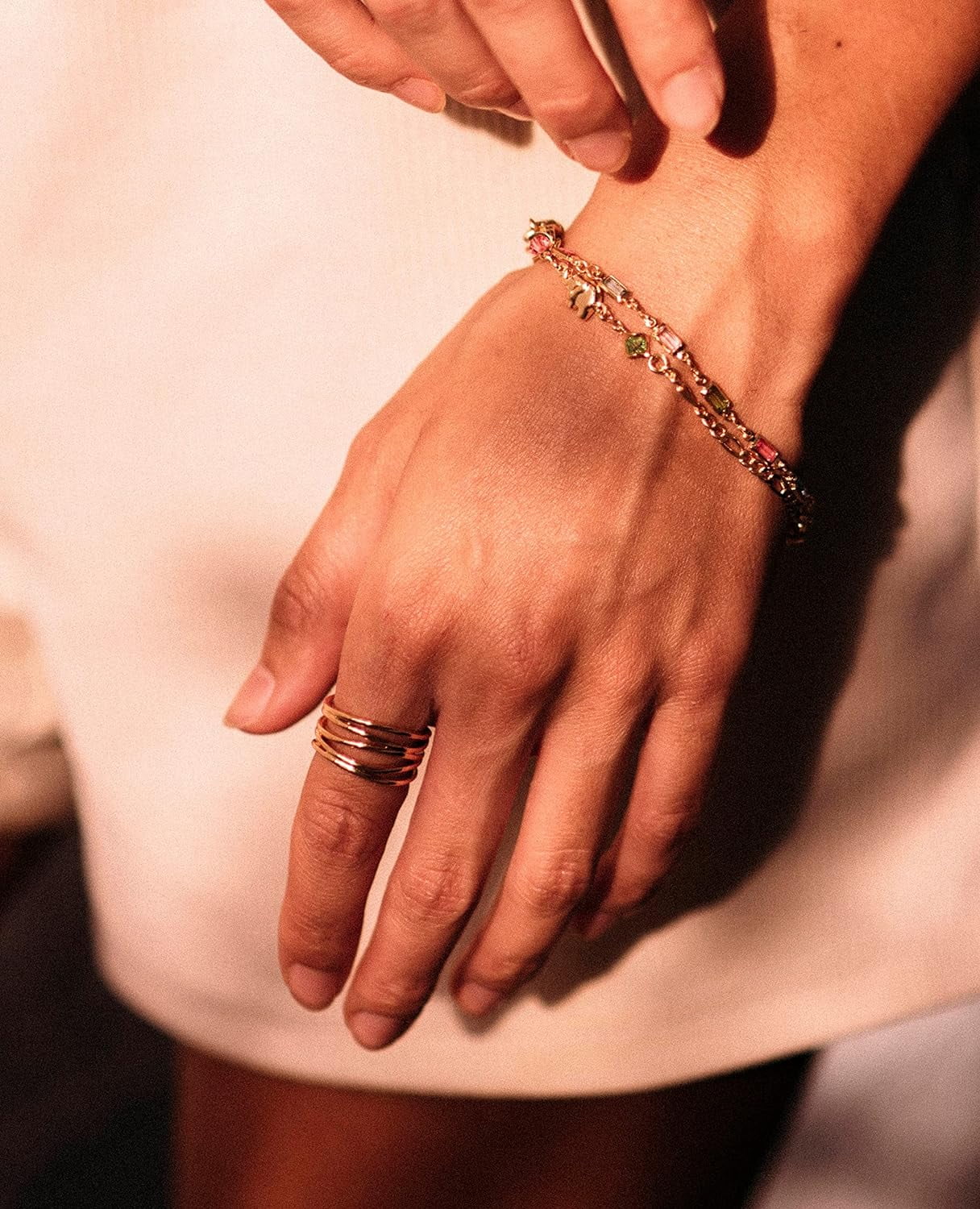 HkeDes 18K Gold Plated Statement Ring For Women, Trendy Statement Ring Jewelry, Sizes 5-10 - Everday Non Tarnish