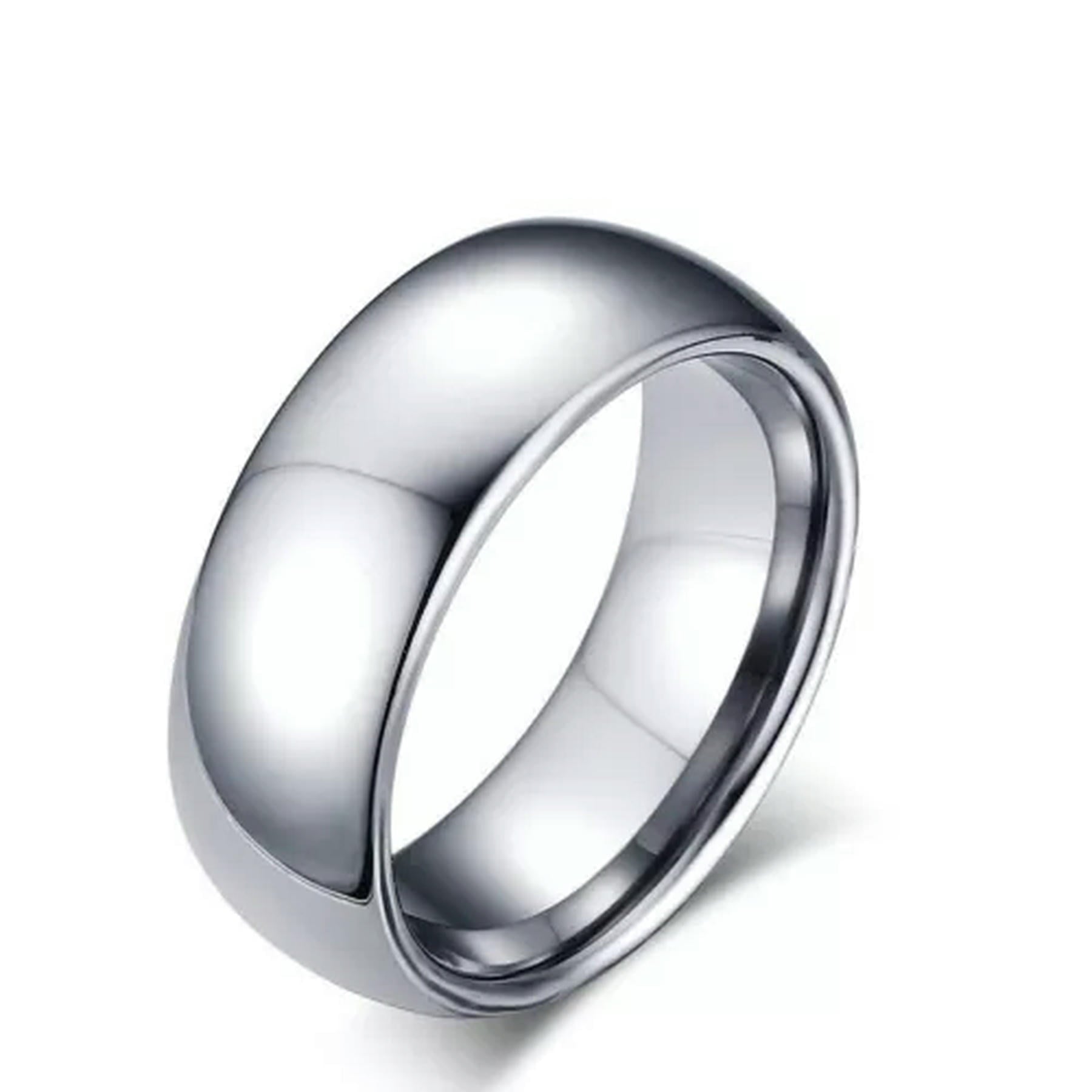 Silver/Gold/Rose Gold 8MM Tungsten Steel Wedding Band Men/Women's Ring Size 5-13