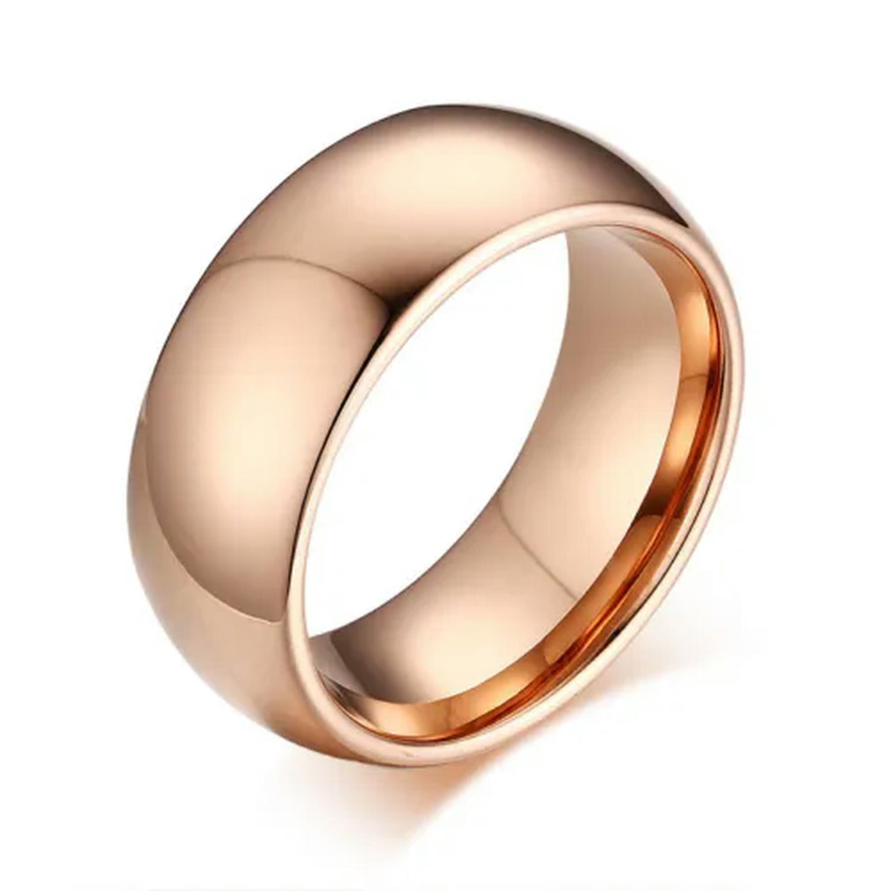 Silver/Gold/Rose Gold 8MM Tungsten Steel Wedding Band Men/Women's Ring Size 5-13